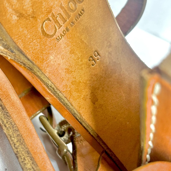 Chloé Maxime wedge sandals brown leather with a wooden platform Heels - Picture 9 of 9